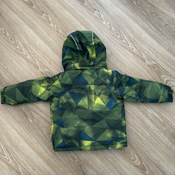 Kamik Boys Insulated Jacket 3T winter snow ski technical hood green yellow blue - Picture 6 of 11